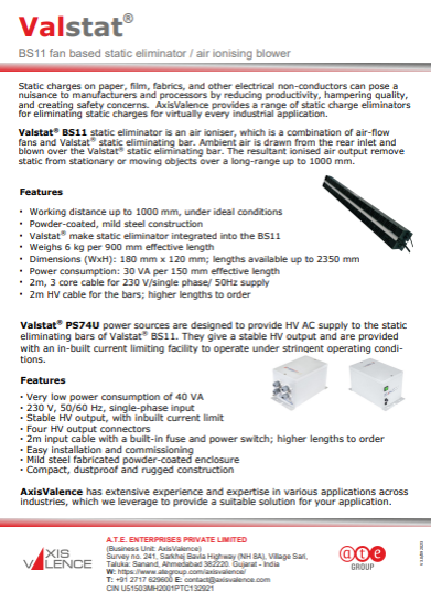 Valstat® Fan Based Static Eliminator